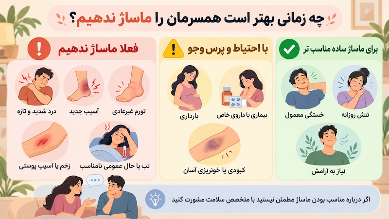 چه زمانی بهتر است ماساژ همسر را انجام ندهیم؟
