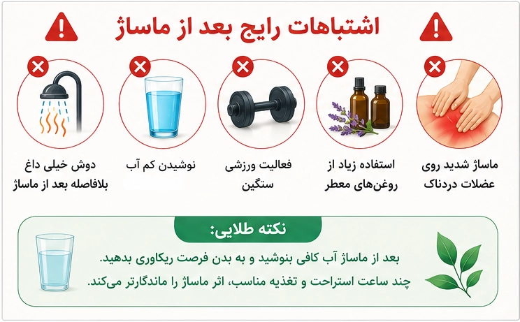 اشتباهات رایج بعد از ماساژ و حمام