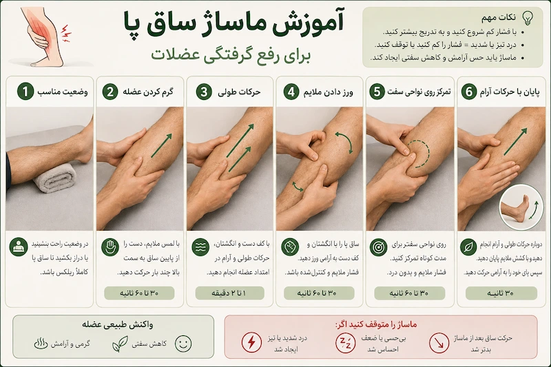 آموزش ماساژ ساق پا
