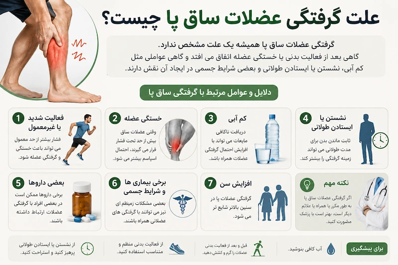 علت گرفتگی عضلات ساق پا