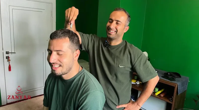 ماساژ سر برای ریزش مو